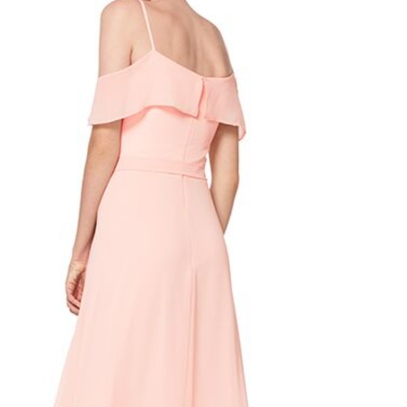 New 🎀 Chiffon halter ruffle off shoulder gown maxi dress Sample Bill Levkoff